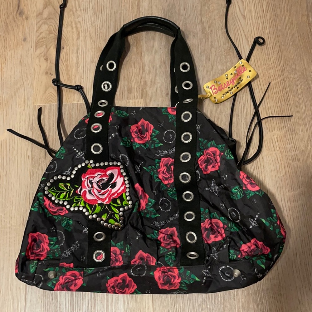 VTG Betseyville Betsey Johnson Large purse roses